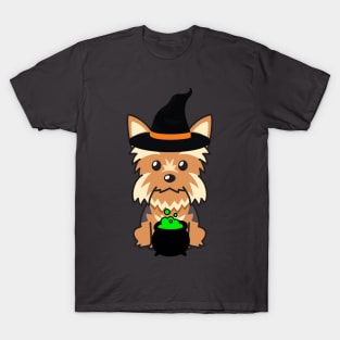 Cute yorkshire terrier dog is a witch T-Shirt